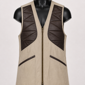 Padded canvas shooting vest with shoulder panels