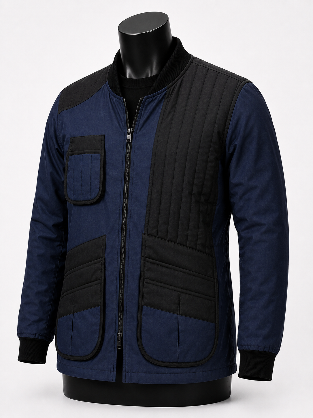 Navy Blue & Black Professional Clay Shooting Jacket - Image 4