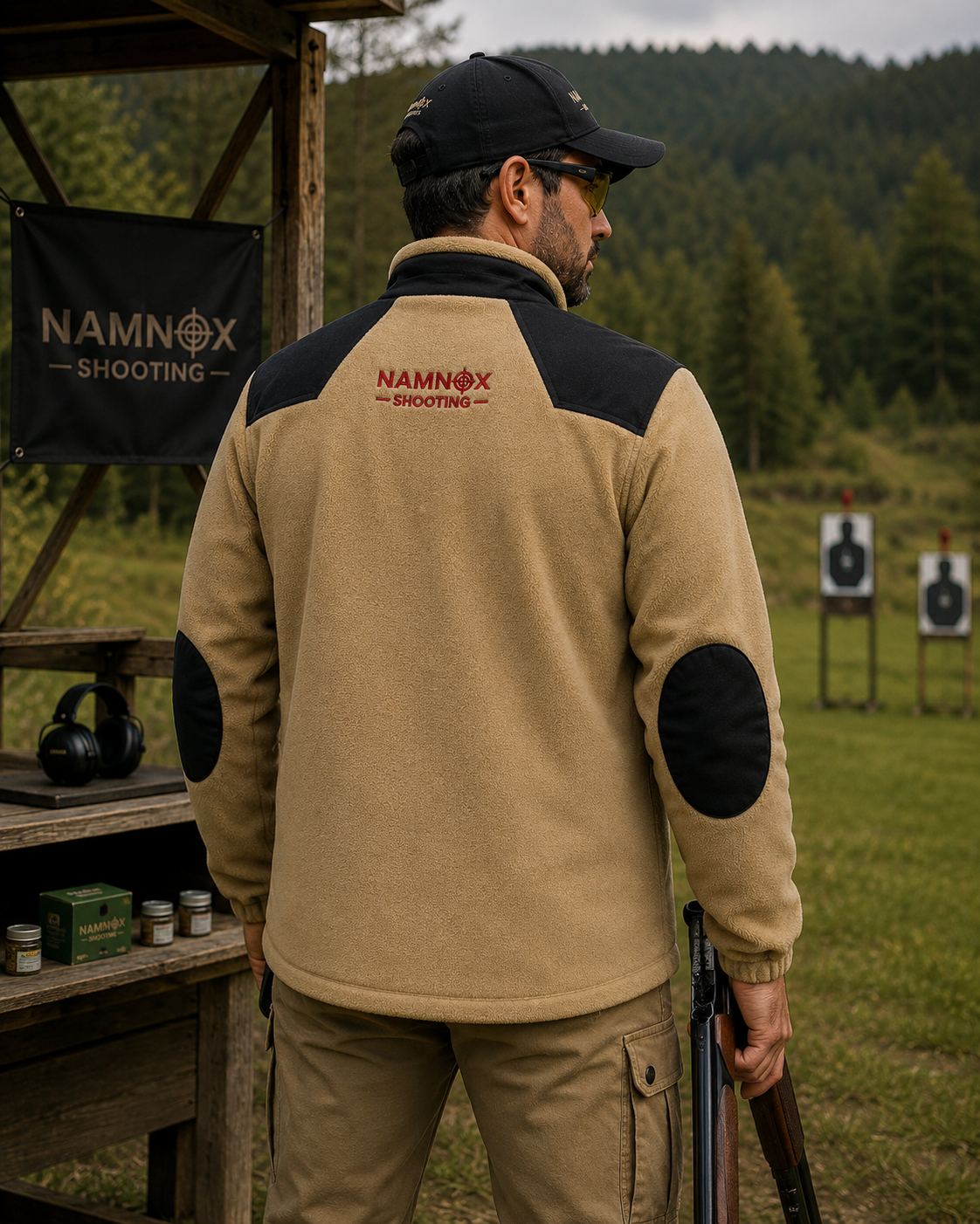 Sand & Black Professional Fleece Shooting Jacket - Image 6