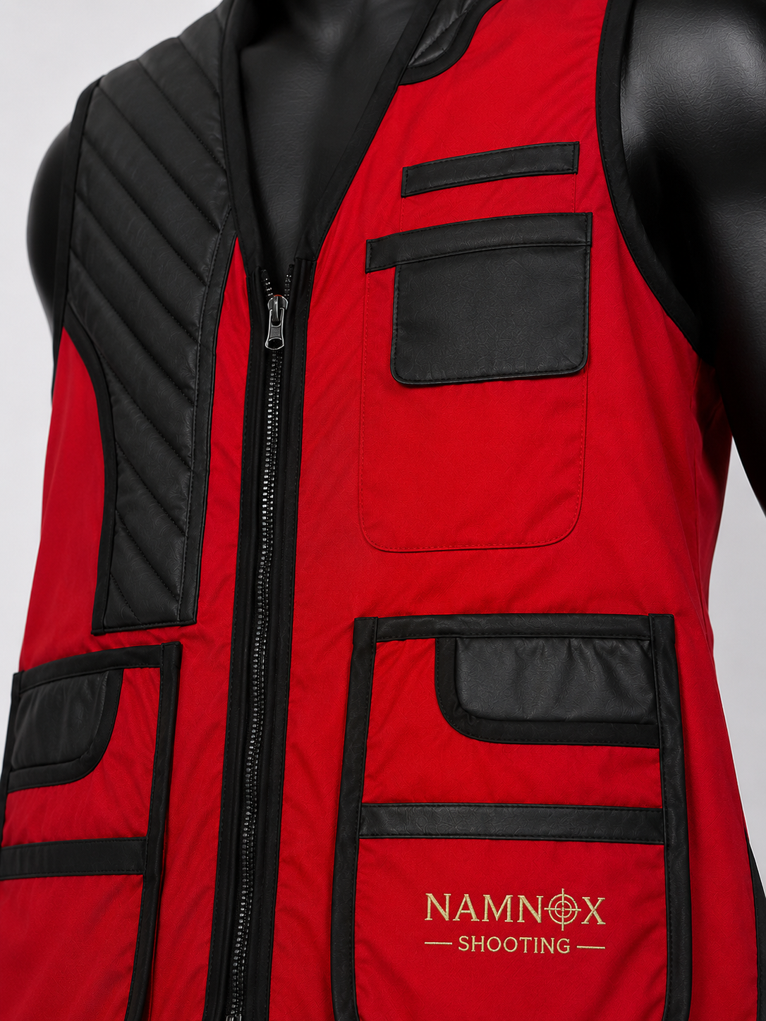 Red & Black Professional Clay Shooting Vest - Image 4