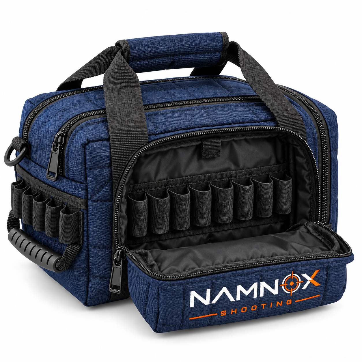 Premium Quilted Shooting Range Bag with Cartridge Holders - Image 2